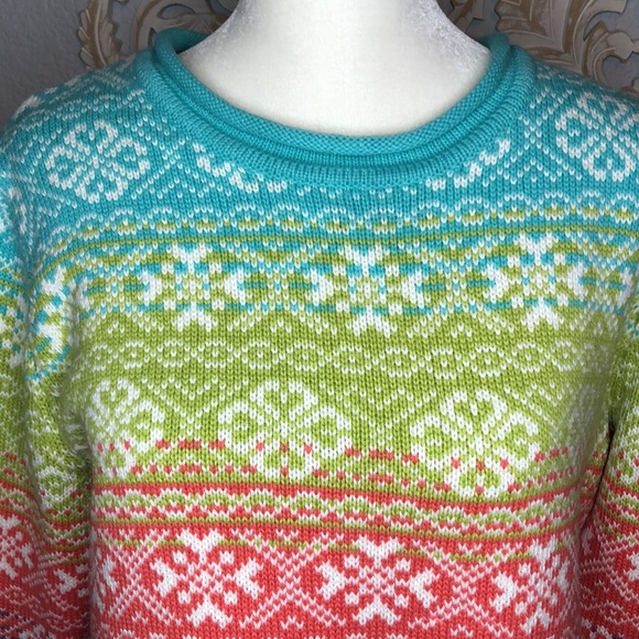 Carolyn Taylor Rainbow Winter Sweater with Roll Neck Medium - Picture 3 of 10